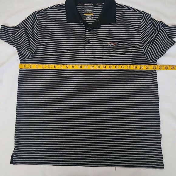 Greg Norman For Tasso Elba Five Iron Play Dry Striped Short Sleeve Polo Shirt M - Picture 10 of 11